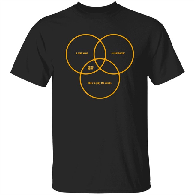 They Might Be Giants Shop Dr. Worm A Real Worm A Real Doctor Doctor Worm Likes To Play The Drums Shirt