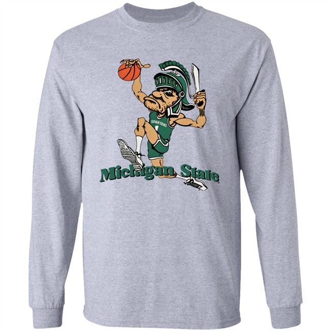 Nudge Printing Merch Michigan State University Vintage Dunking Gruff Sparty T Shirt Spartanhoops_Dk Nudge Printing Merch Michigan State University Vintage Dunking Gruff Sparty T Shirt Spartanhoops_Dk