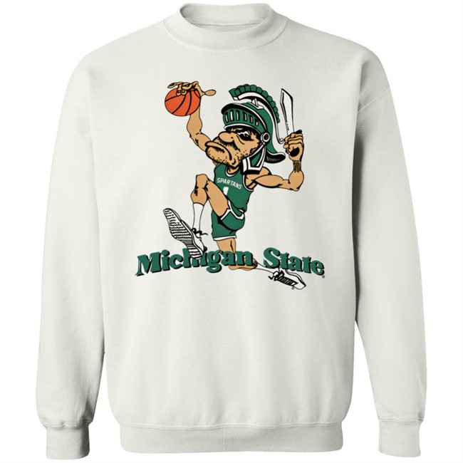 Nudge Printing Merch Michigan State University Vintage Dunking Gruff Sparty T Shirt Spartanhoops_Dk Nudge Printing Merch Michigan State University Vintage Dunking Gruff Sparty T Shirt Spartanhoops_Dk