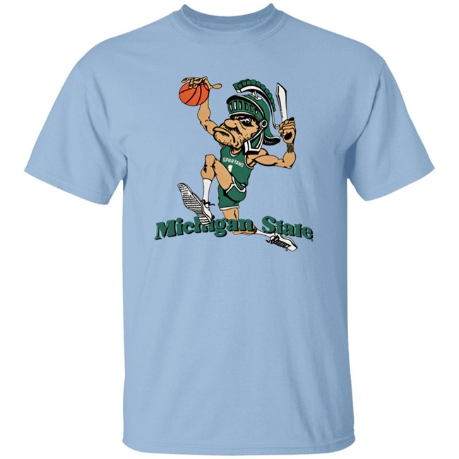 Nudge Printing Merch Michigan State University Vintage Dunking Gruff Sparty T Shirt Spartanhoops_Dk Nudge Printing Merch Michigan State University Vintage Dunking Gruff Sparty T Shirt Spartanhoops_Dk