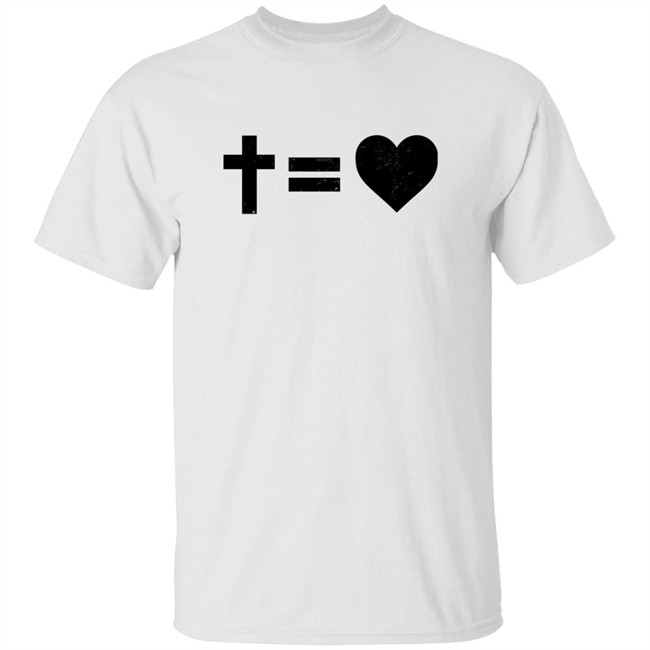 Alisson Becker Cross Equals Heart T Shirt