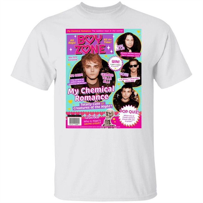 Mcr In The Pages Of Tiger Beat Boy Zone My Chemical Romance Shirt Kerin Cunningham