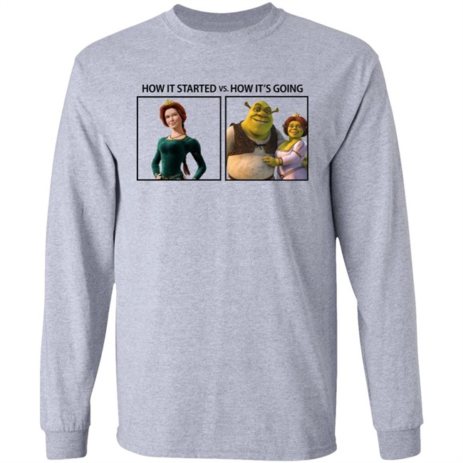 Fiona And Shrek How It Started Vs How It's Going Shirt Fiona And Shrek How It Started Vs How It's Going Shirt