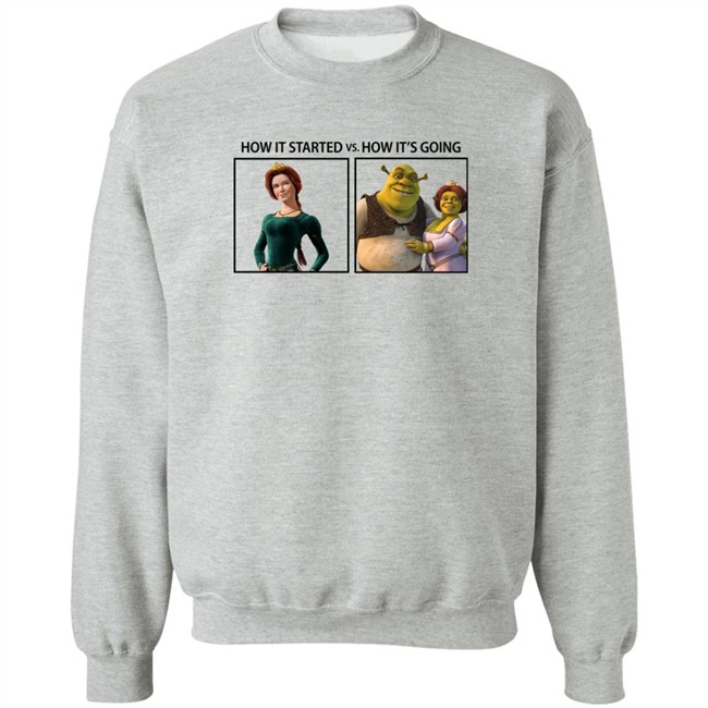 Fiona And Shrek How It Started Vs How It's Going Shirt Fiona And Shrek How It Started Vs How It's Going Shirt