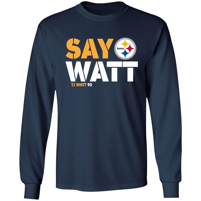 Mark Kaboly Say Watt Tj Watt 90 Shirt The Steelers Pro Shop Pittsburgh Steelers The Steelers Pro Shop Pittsburgh Steelers Say Watt Tj Watt 90 Shirt Mark Kaboly
