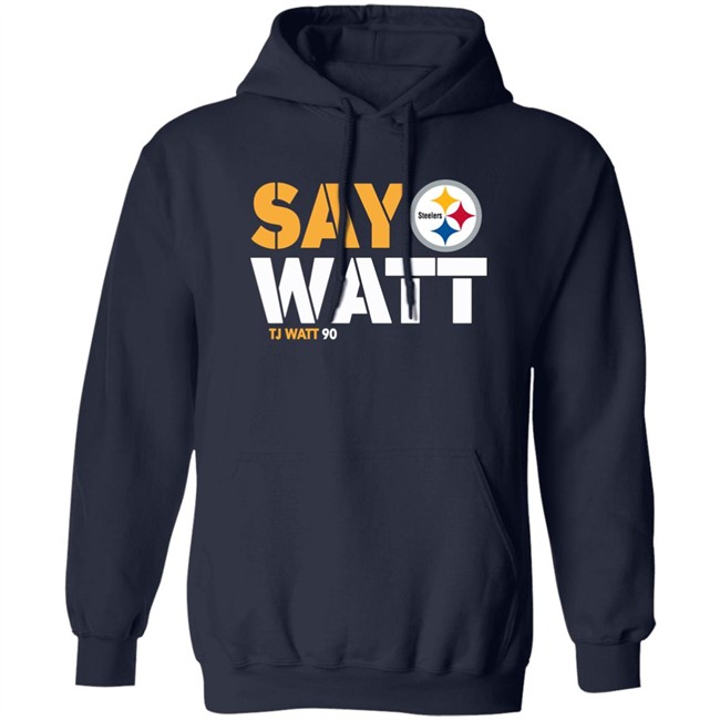 Mark Kaboly Say Watt Tj Watt 90 Shirt The Steelers Pro Shop Pittsburgh Steelers The Steelers Pro Shop Pittsburgh Steelers Mark Kaboly Say Watt Tj Watt 90 Shirt