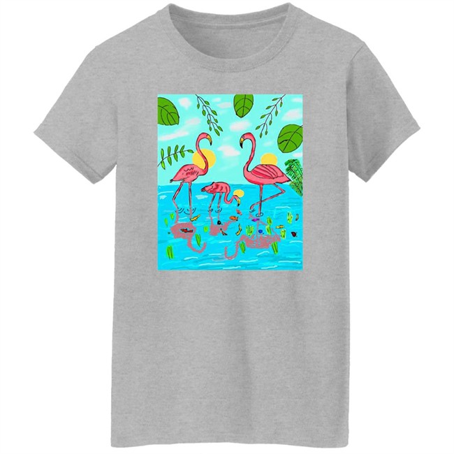 Bonfire Shop James Cage White Flamingo Shirt