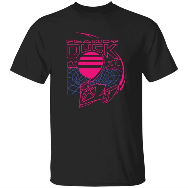 Quackity Shop Merch Planet Duck Neon Time Travel T Shirt