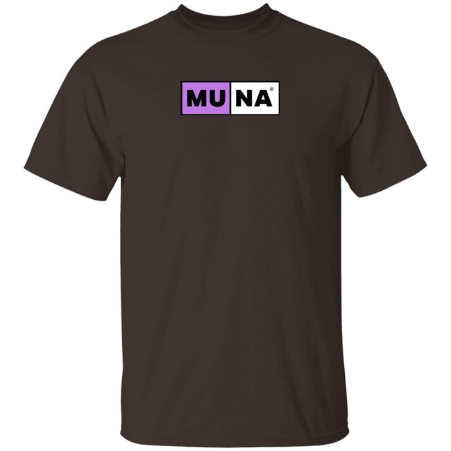 Where Is Muna Shop Merch Sad Soft Pop Songs Logo Brown Shirt