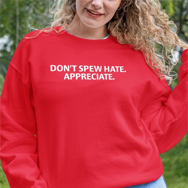 Couch Racer Shop Merch Don't Spew Hate Appreciate Tee Shirt Brett Griffin