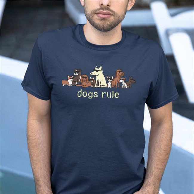 Dogs Rule T-Shirt Light Blue Dark 53 Shades Of Fruit Kace Fruitkace