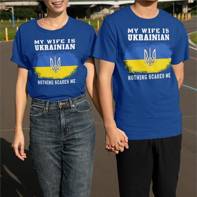 Ukraine Flag My Wife Is Ukrainian Nothing Scares Me Hoodie