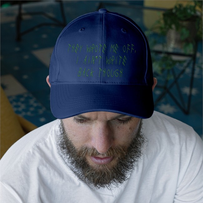 They Wrote Me Off I Ain't Write Back Though Hats Barstool Sports They Wrote Me Off I Ain't Write Back Though Tee Shirt Navy Barstool Sports