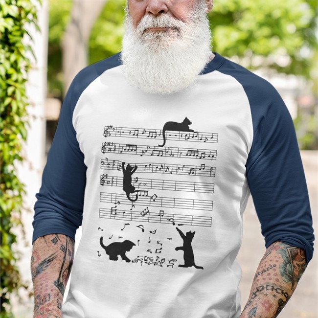 Cat Music Shirts Threatening Music Notation Cute Cat Playing Music Note Clef Musician Shirt Threatnotation