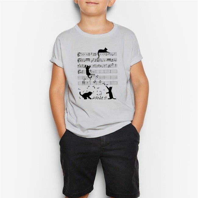 Cat Music Shirts Threatening Music Notation Cute Cat Playing Music Note Clef Musician T Shirt White Threatnotation