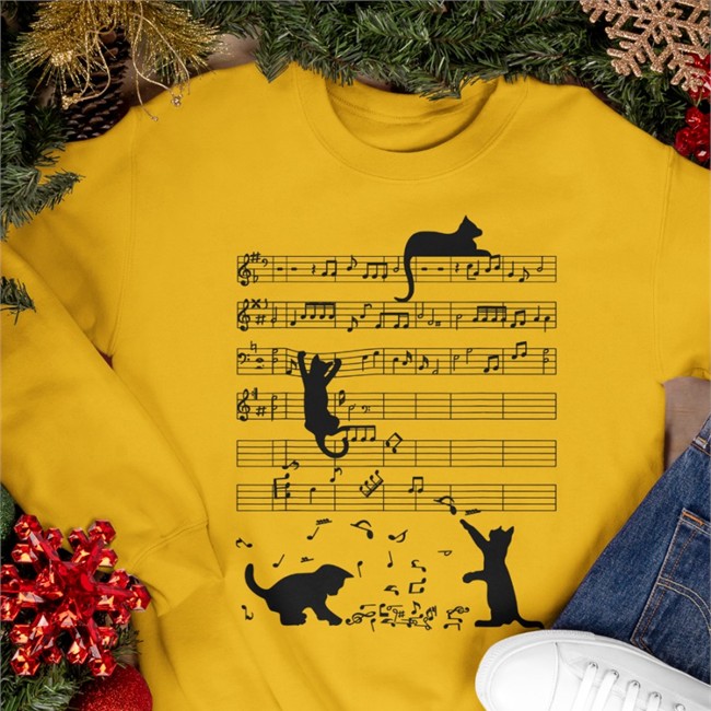 Threatening Music Notation Cat Music Shirt Threatnotation