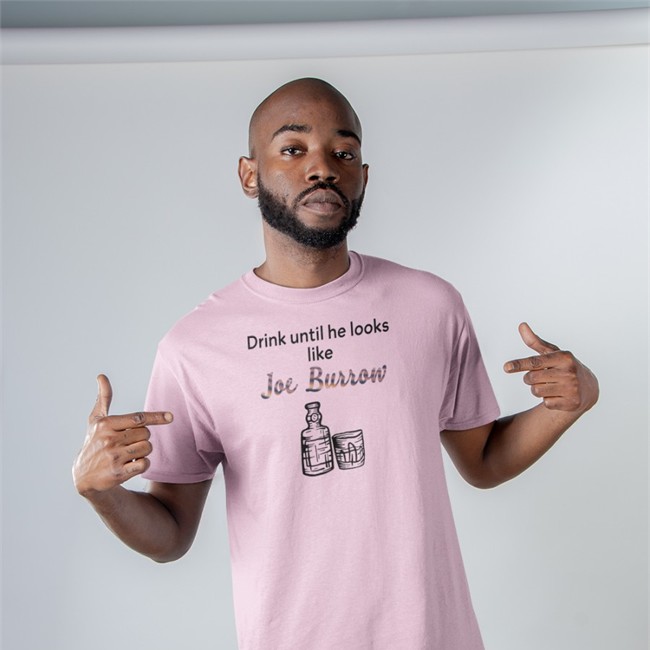Funny Drink Until He Looks Like Joe Burrow Shirt bengaljims BTR White