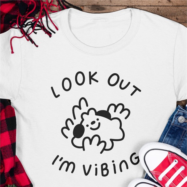 Hey Hey Momo Shop Merch Look Out I'm Vibing T Shirt White Momo Draws Look Out I'm Vibing TShirt Momo Draws