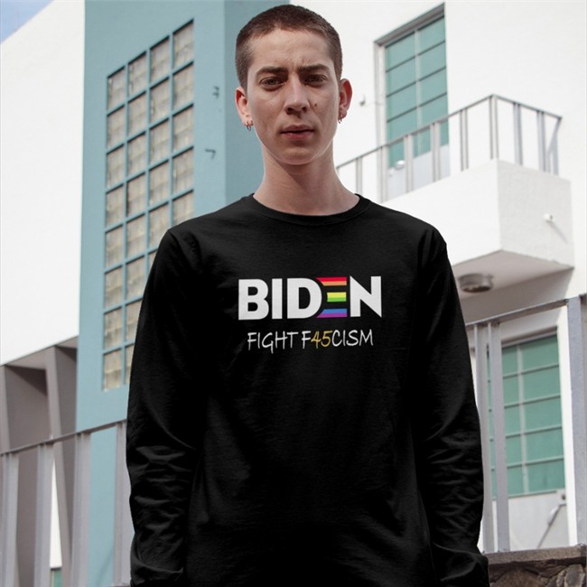 Biden Fight F45cism Baseball Sleeve Tee