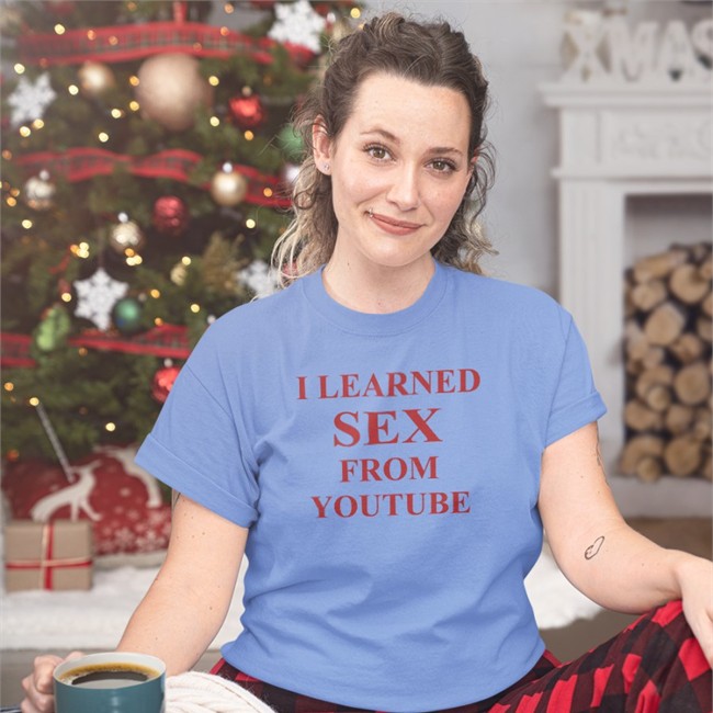 New I Learned Sex From Youtube Shirt Shirtsthtgohard White