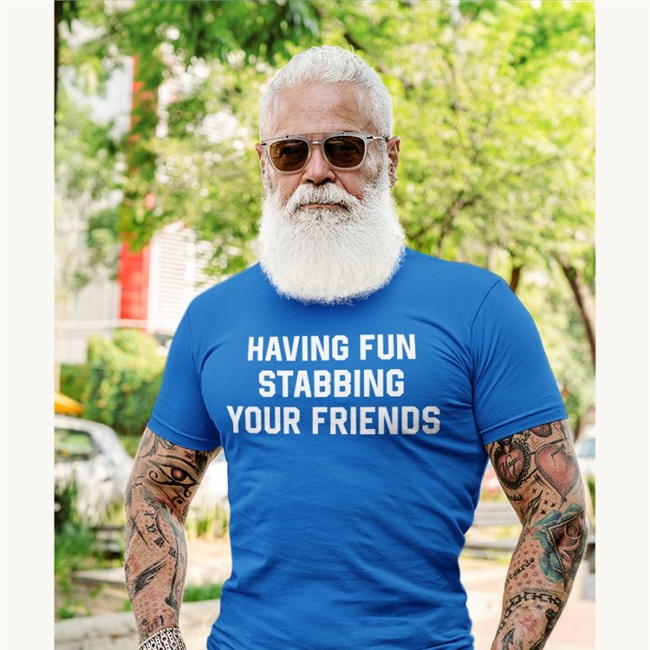 Weird Thrift Store Shirts Having Fun Stabbing Your Friends Hat