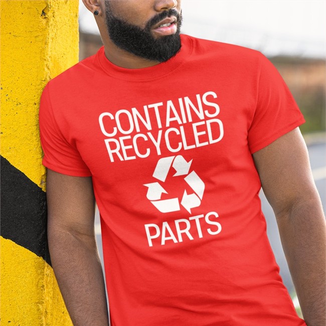 Contains Recycled Parts T Shirt Black