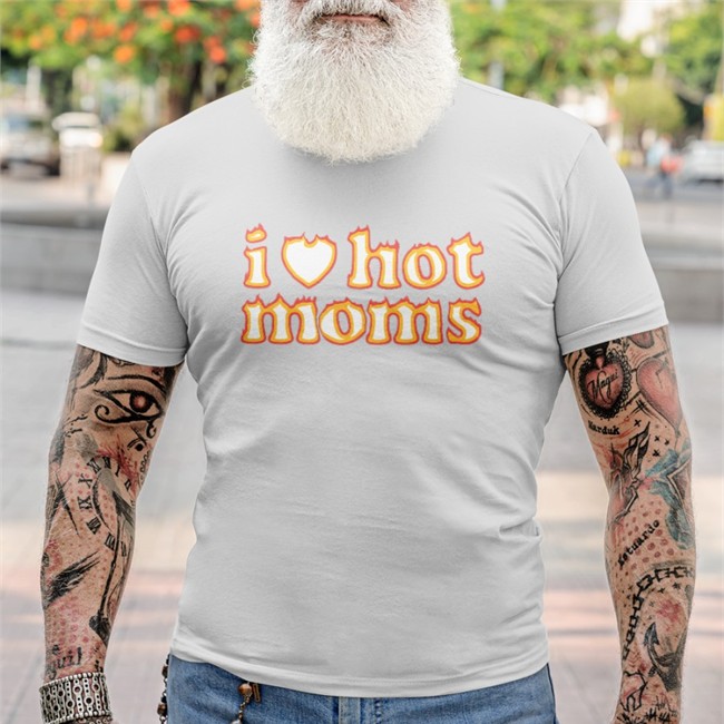 Danny Duncan Merchandise I Heart Hot Moms Flame White Long Sleeve Shirt Dannyduncan69 Danny Duncan Merchandise I Heart Hot Moms Flame White Tee Dannyduncan69