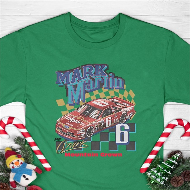Markmartinarchive Merch1990 Folgers Ford Thunderbird Tees Mark Martin Mark Martin 1990 Folgers Ford Thunderbird Shirt