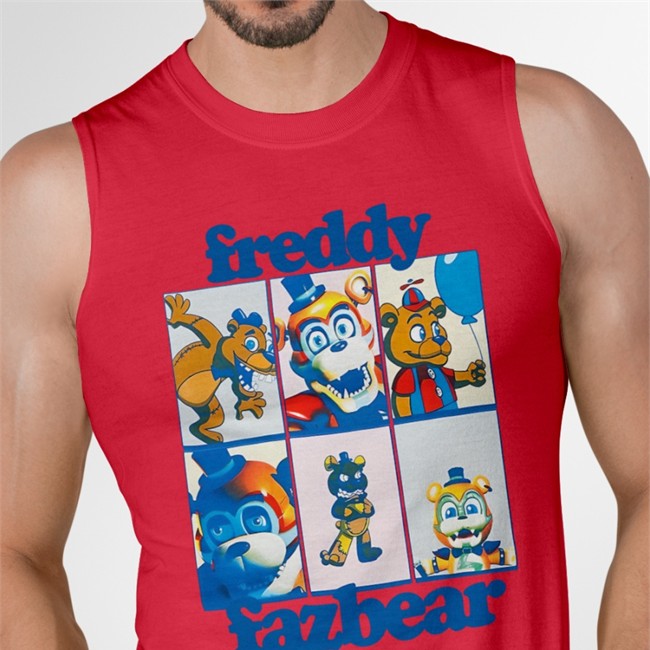 Jonny Blox Five Nights At Freddy's Freddy Fazbear Grid Boyfriend Fit Girls Long Sleeve Tee