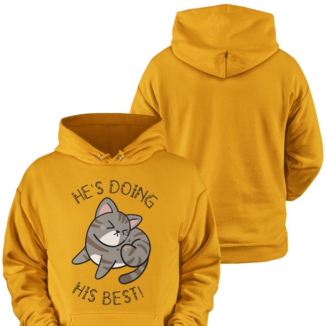 He's Doing His Best Cat Shirt Cat Beans Feederofcats