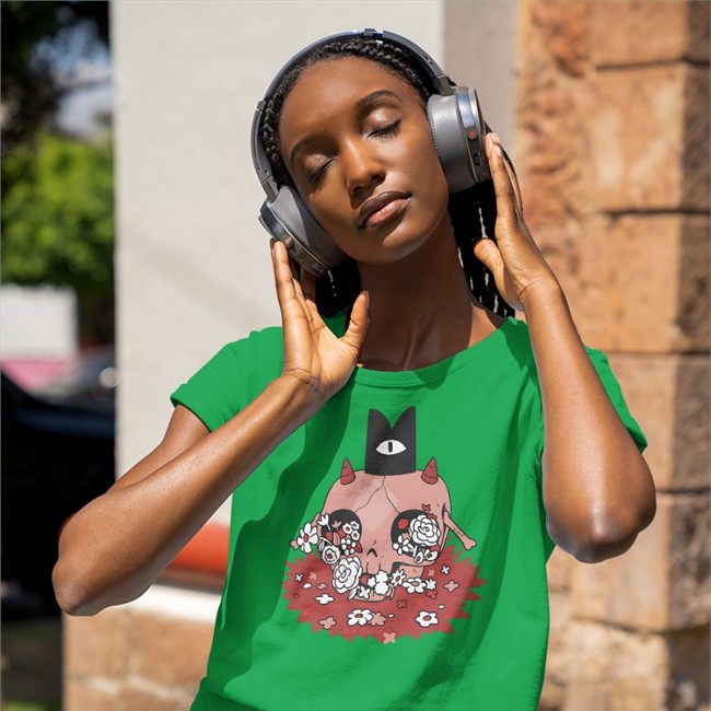 Cult Of The Lamb Merch Cult Of The Lamb Floral Skull T Shirt Devolver Digital Store
