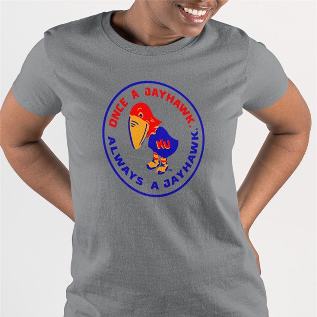 Charliehustle Merch Once A Jayhawk Always A Jayhawk Long Sleeve Tee Once A Jayhawk Always A Jayhawk Tee Kansas Jayhawk Fans