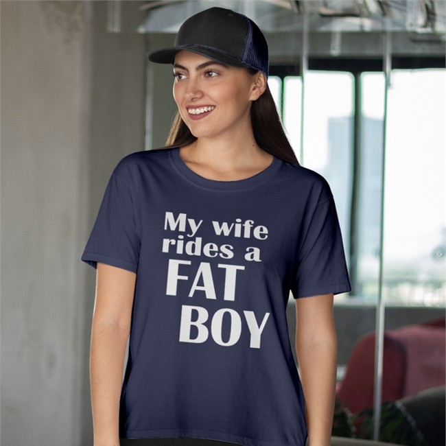 My Wife Rides A Fat Boy Hooded Sweatshirt Boomer Core