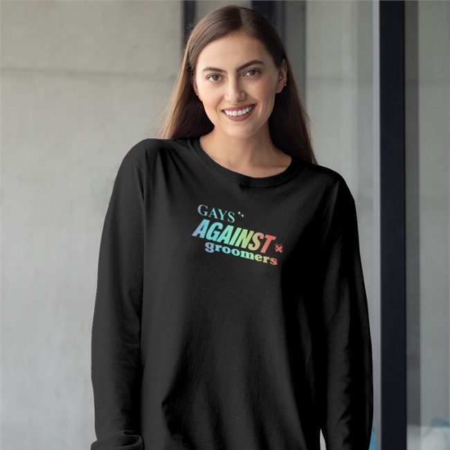 Gays Against Groomers Gradient Baseball Sleeve Tee