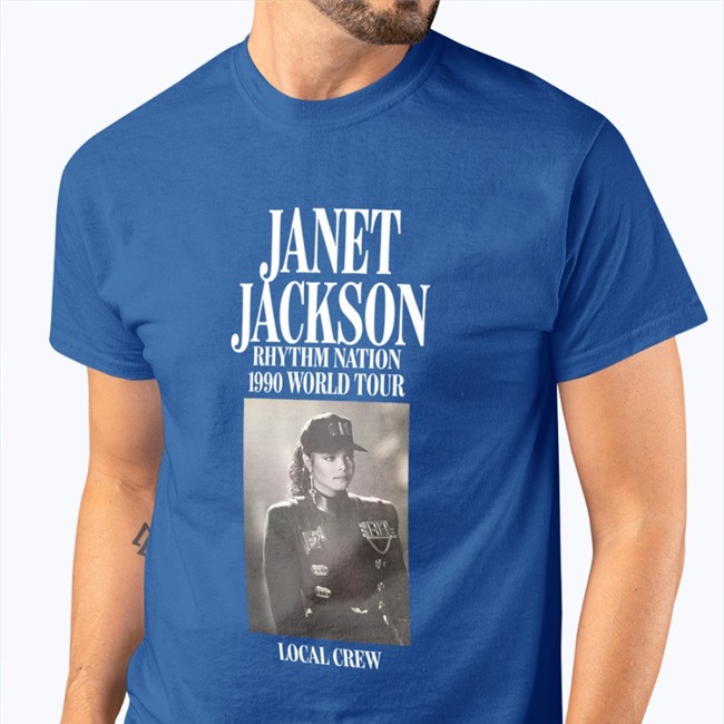 Janet Jackson Rhythm Nation 1990 World Tour Local Crew Shirt Janet Jackson Rhythm Nation 1990 World Tour Local Crew Long Sleeve