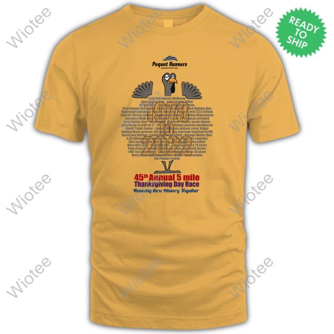 Pequot Runners Turkey Trot Shirt White Pequot Runners 1987 To 2022 Tees Southport