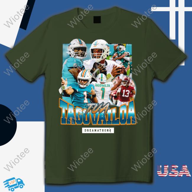 River Cracraft And Jaylen Waddle Tua Tagovailoa Tee Dreamathon Merch Miami Dolphins