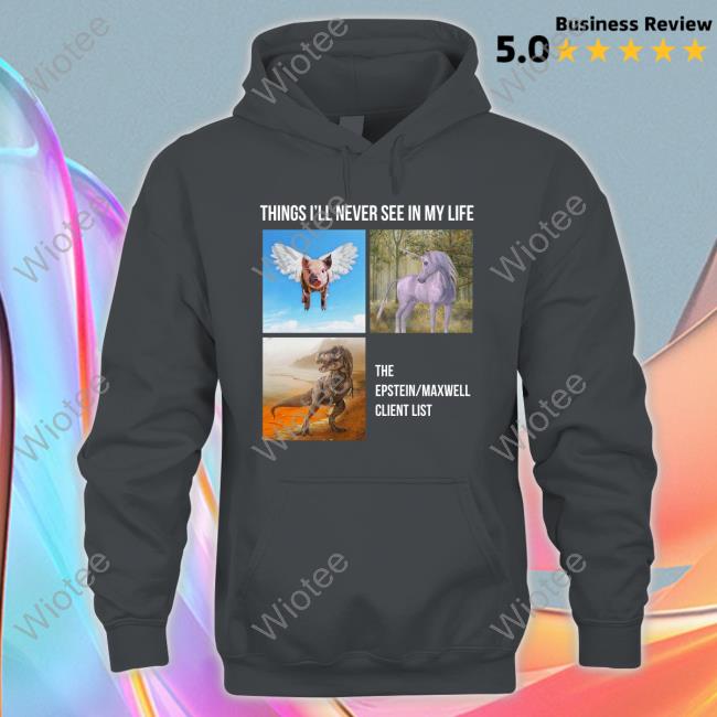 The Best Political Shirts Merch Things You'll Never See T-Shirt Official Things I'll Never See In My Life The Epstein Maxwell Client List T Shirt
