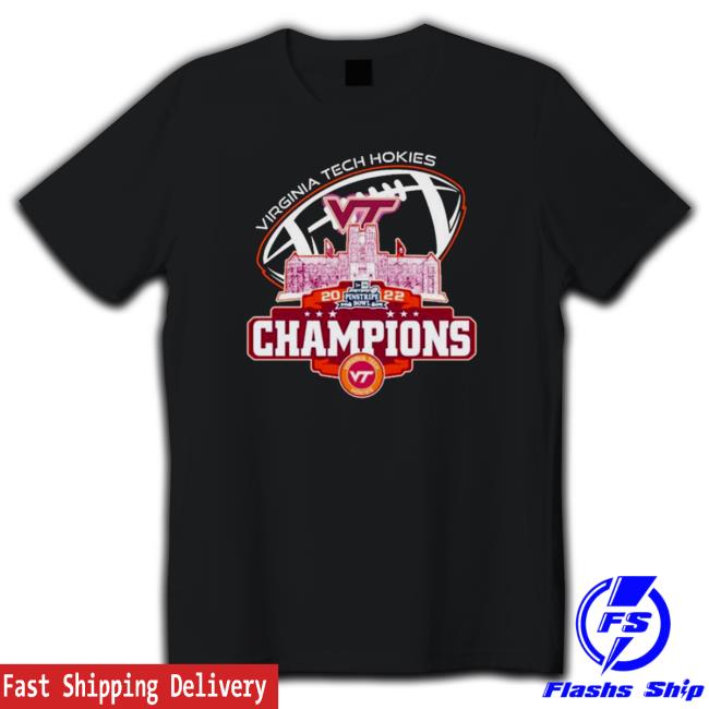 Virginia Tech Hokies City Pinstripe Bowl City 2022 Champions Tee Shirt Official Virginia Tech Hokies City Pinstripe Bowl City 2022 Champions Tee