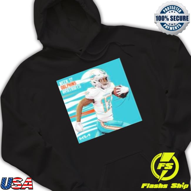 Official Miami Dolphins Jaylen Waddle Week 17 Patriots Hooded Sweatshirt