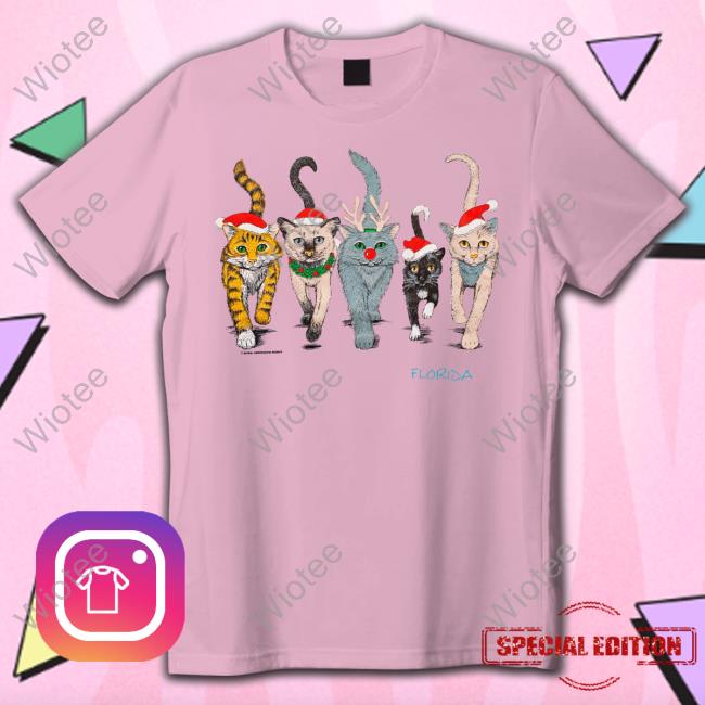 Taylor Swift 90S Florida Christmas Cats Tee Shirt Taylor Swift Christmas Cats T Shirts