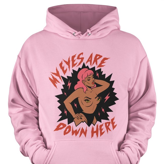 My Eyes Are Down Here Hoodie Tragic Girls