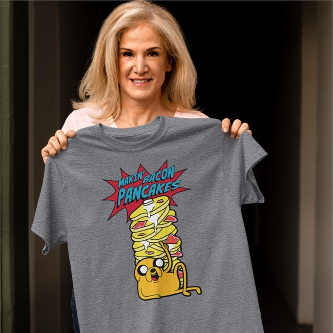 Jake Makin Bacon Pancakes Long Sleeve Tee Adventure Time Hugh Jackman