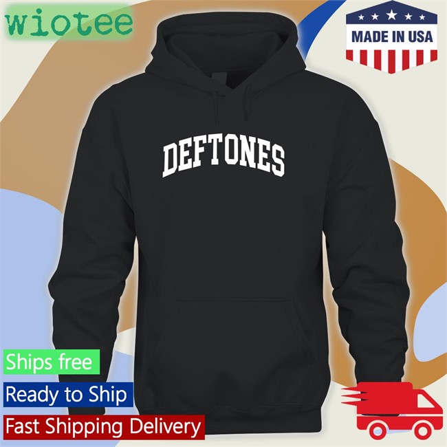Deftones Black Collegiate Hooded Sweatshirt Deftones Merch Deftones Merch Deftones Black Collegiate Hoodies