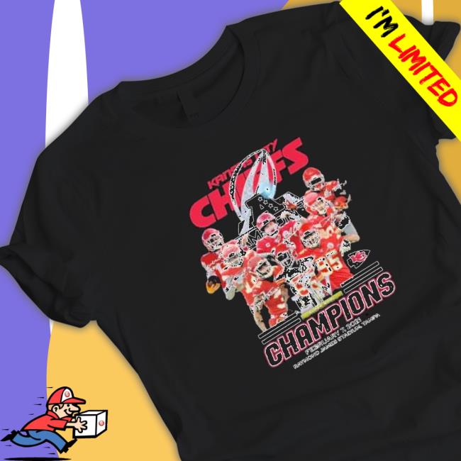 Kansas City Chiefs Champions Raymond James Stadium Tampa 2021 signatures Tee