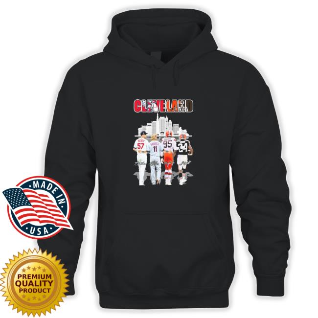Cleveland Skyline Sports Team Players Signatures Long Sleeve T Shirt Official Cleveland Skyline Sports Team Players Signatures Tee
