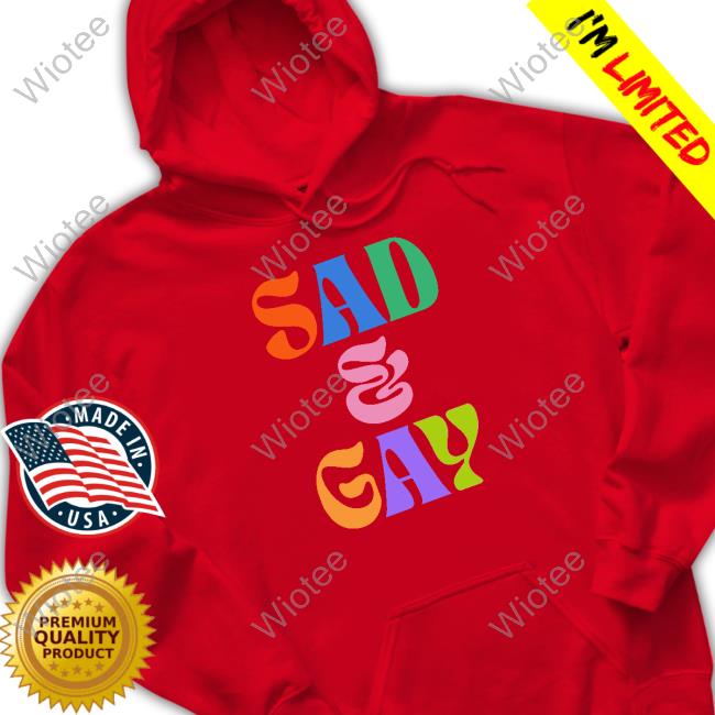 Hellvetika Sad And Gay Tee Shirt Pander Shirts Merch Hellvetika Sad And Gay Long Sleeve Tee Pander Shirts Merch