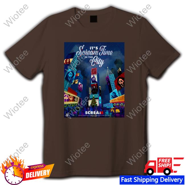 Official It's Scream Time In The City Hooded Sweatshirt Discussingfilm It's Scream Time In The City T-Shirt Discussingfilm
