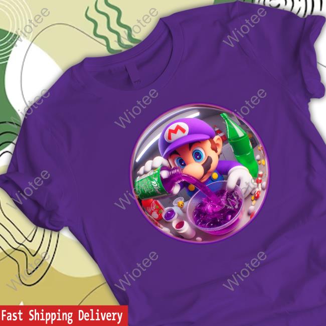 Super Mario Soda Purple Tee Glockstun Super Mario Soda Purple Crewneck Sweatshirt