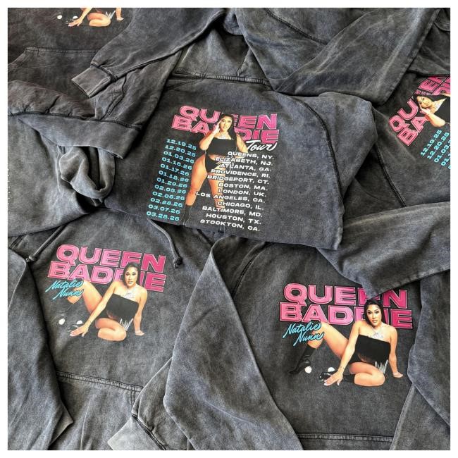 Natalie Nunn Queen Baddie Tour Vintage Raglan Hoodie Natalie Nunn Limited Edition Queen Baddie Raglan Hoodie